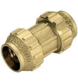 RACCORDO DIRITTO DOPPIO IN OTTONE TIEMME Diam. 25