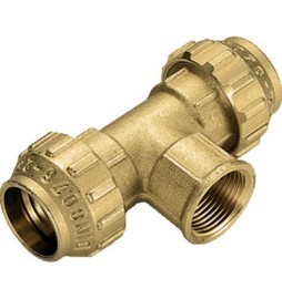 RACCORDO A TEE FEMMINA IN OTTONE TIEMME 1"1/4 x 40