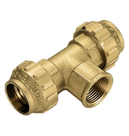RACCORDO A TEE FEMMINA IN OTTONE TIEMME 2" x 63