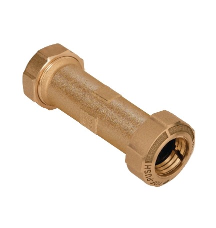 MONOGIUNTO DIRITTO PROLUNGATO PER PE/PE CON ANELLO OTTONE 25 x 25 Lungh. 125 mm