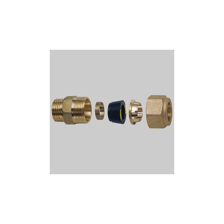 NIPLES MASCHIO CON KIT DI TENUTA PER TUBO RAME - 1/2 x 16