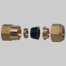 NIPLES FEMMINA CON KIT DI TENUTA PER TUBO RAME - 1/2 x 12