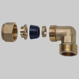GOMITO MASCHIO CON KIT DI TENUTA PER TUBO RAME - 3/4 x 22