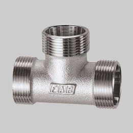 RACCORDO A TEE CON 3 MONOCONI CROMATO FAR - 24 x 19