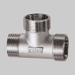RACCORDO A TEE MASCHIO CON 2 MONOCONI CROMATO FAR - 1/2