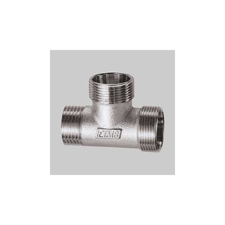RACCORDO A TEE MASCHIO CON 2 MONOCONI CROMATO FAR - 1/2