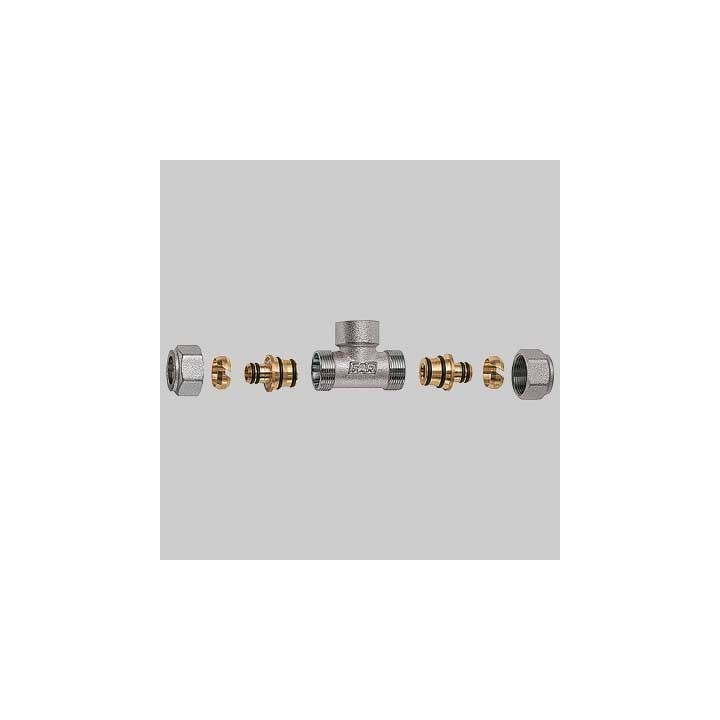 RACCORDO A TEE FEMMINA CON 2 ATTACCHI FAR COMPLETO - 3/4 x 32 x 3