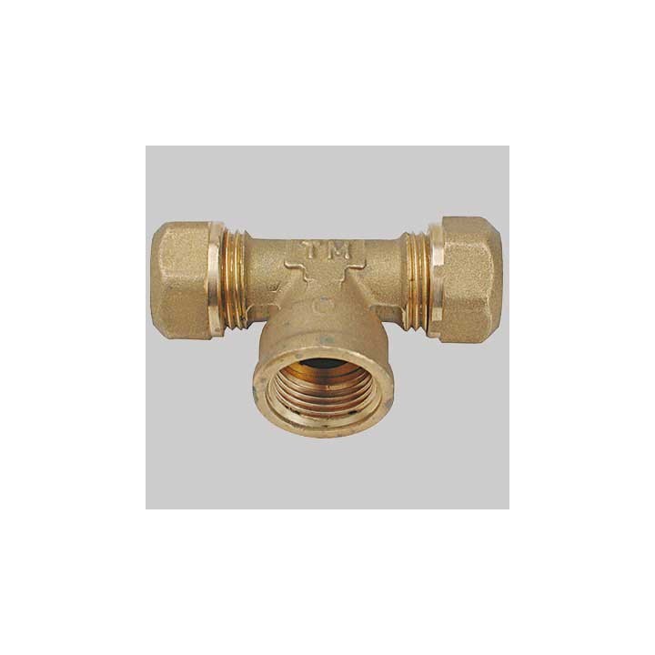 RACCORDO A TEE FEMMINA CON OGIVA P.T.E.F. - 16 x 1/2 x 16 - 1/2