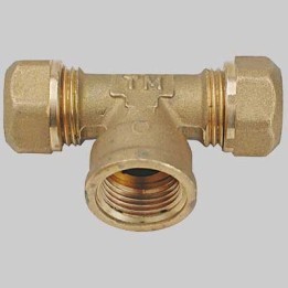 RACCORDO A TEE FEMMINA CON OGIVA P.T.E.F. - 18 x 1/2 x 18 - 3/4