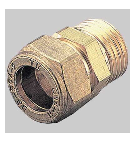 RACCORDO DRITTO MASCHIO CON OGIVA OTTONE - 16 x 1/2