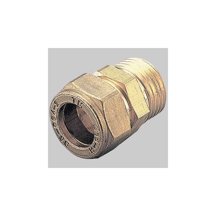RACCORDO DRITTO MASCHIO CON OGIVA OTTONE - 16 x 1/2