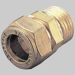 RACCORDO DRITTO MASCHIO CON OGIVA OTTONE - 22 x 3/4