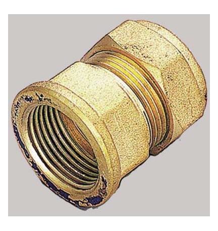 RACCORDO DRITTO FEMMINA CON OGIVA OTTONE - 16 x 1/2