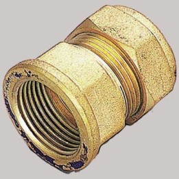 RACCORDO DRITTO FEMMINA CON OGIVA OTTONE - 22 x 3/4