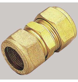 RACCORDO DIRITTO DOPPIO CON OGIVA OTTONE - 10 x 10