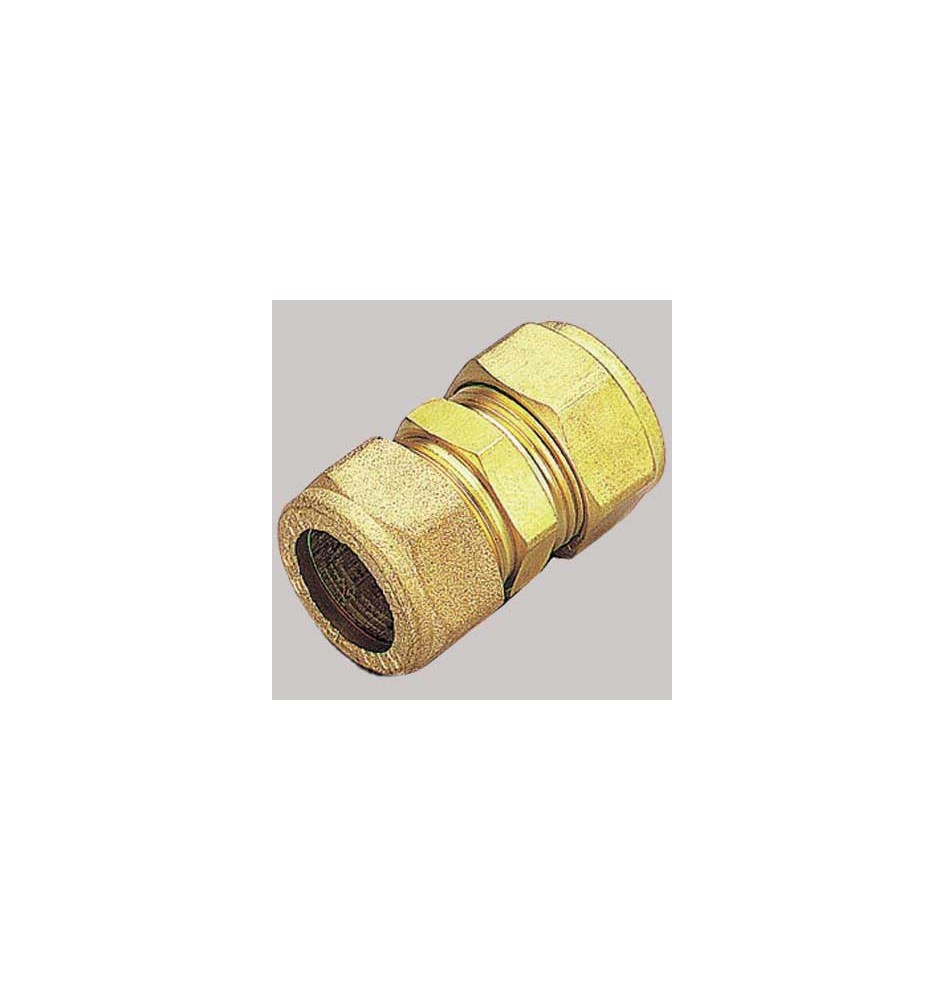 RACCORDO DIRITTO DOPPIO CON OGIVA OTTONE - 10 x 10