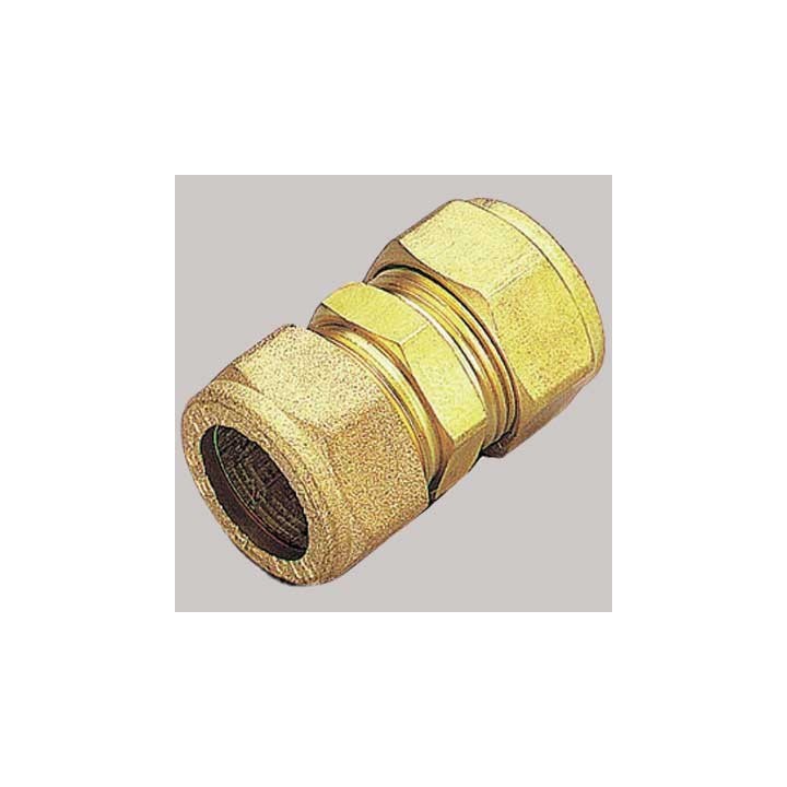 RACCORDO DIRITTO DOPPIO CON OGIVA OTTONE - 14 x 14