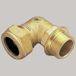 RACCORDO CURVO MASCHIO CON OGIVA OTTONE - 12 x 1/2