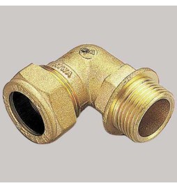RACCORDO CURVO MASCHIO CON OGIVA OTTONE - 22 x 3/4