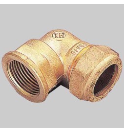 RACCORDO CURVO FEMMINA CON OGIVA OTTONE - 12 x 1/2