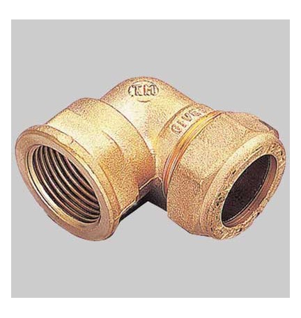 RACCORDO CURVO FEMMINA CON OGIVA OTTONE - 12 x 1/2