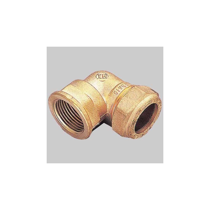 RACCORDO CURVO FEMMINA CON OGIVA OTTONE - 14 x 1/2