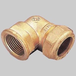 RACCORDO CURVO FEMMINA CON OGIVA OTTONE - 16 x 1/2