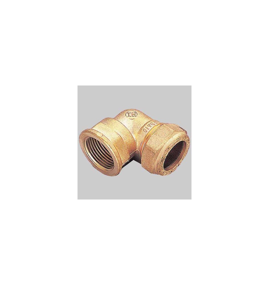 RACCORDO CURVO FEMMINA CON OGIVA OTTONE - 18 x 1/2