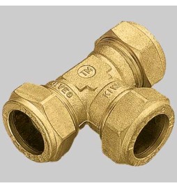 RACCORDO A TEE 3 DADI CON OGIVA OTTONE - 16 x 16 x 16