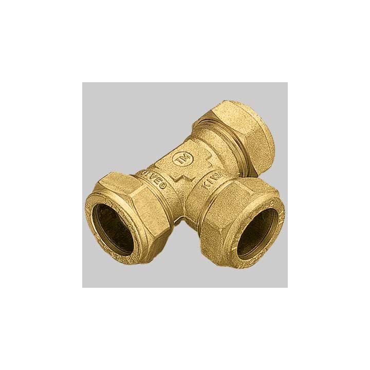 RACCORDO A TEE 3 DADI CON OGIVA OTTONE - 16 x 16 x 16