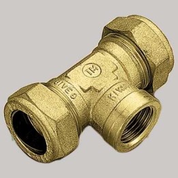 RACCORDO A TEE FEMMINA CON OGIVA OTTONE - 12 x 1/2 x 12