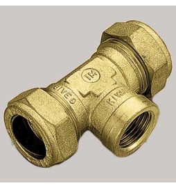RACCORDO A TEE FEMMINA CON OGIVA OTTONE - 18 x 1/2 x 18