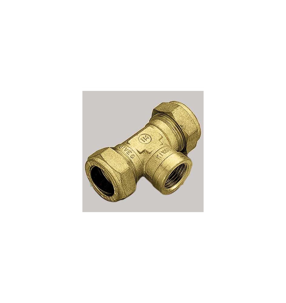 RACCORDO A TEE FEMMINA CON OGIVA OTTONE - 18 x 1/2 x 18