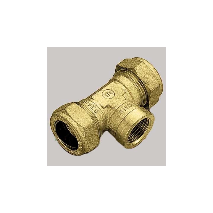 RACCORDO A TEE FEMMINA CON OGIVA OTTONE - 18 x 1/2 x 18