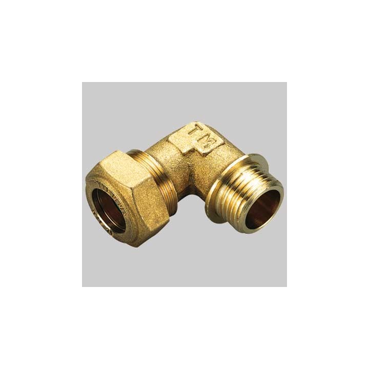 RACCORDO CURVO MASCHIO CON O-RING GIALLO - 16 x 1/2