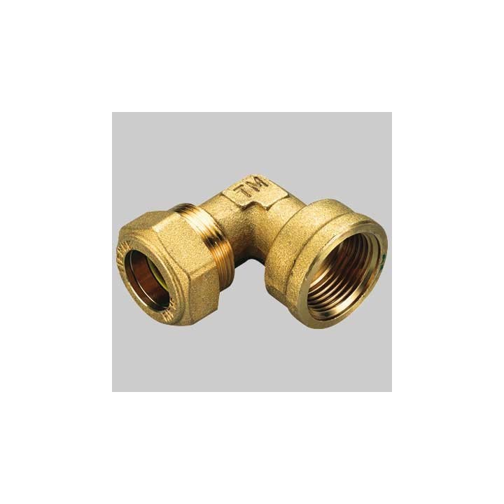 RACCORDO CURVO FEMMINA CON O-RING GIALLO - 22 x 3/4