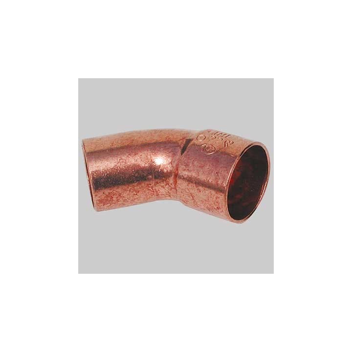 CURVA RAME 45° A SALDARE MASCHIO/FEMMINA - 14 x 14