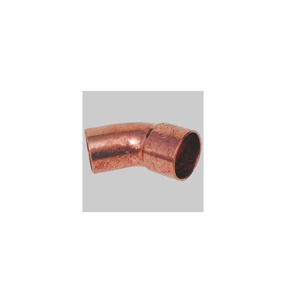 CURVA RAME 45° A SALDARE MASCHIO/FEMMINA - 22 x 22