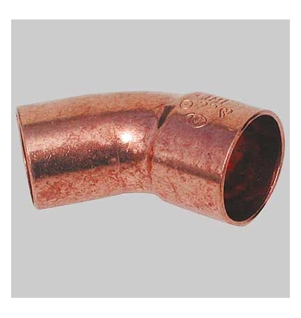CURVA RAME 45° A SALDARE MASCHIO/FEMMINA - 35 x 35