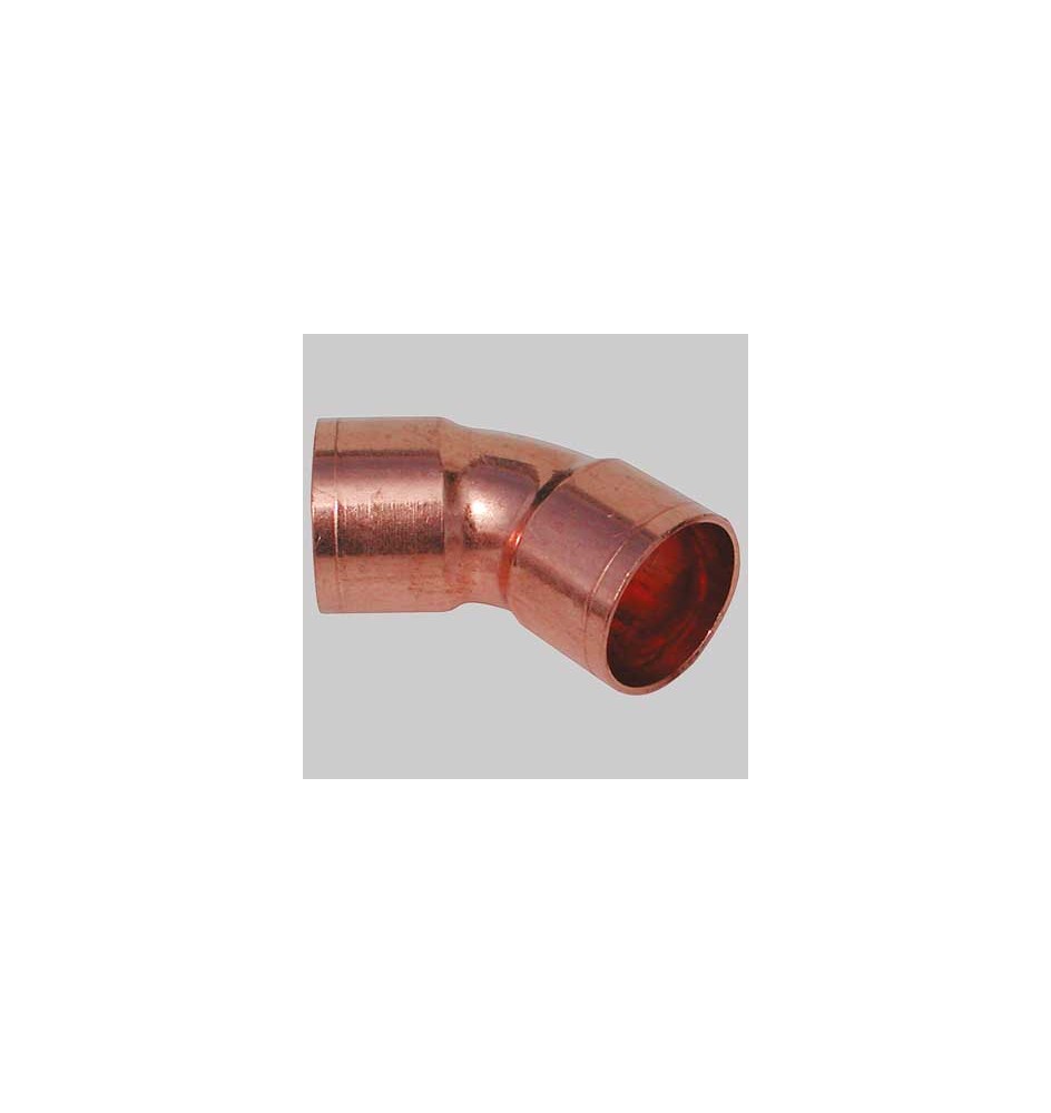 CURVA RAME 45° A SALDARE FEMMINA/FEMMINA - 54 x 54