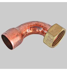 CURVA A 90° A SALDARE FEMMINA- DADO GIREVOLE - 12 x 1/2