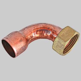 CURVA A 90° A SALDARE FEMMINA- DADO GIREVOLE - 16 x 3/4