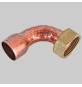 CURVA A 90° A SALDARE FEMMINA- DADO GIREVOLE - 18 x 3/4