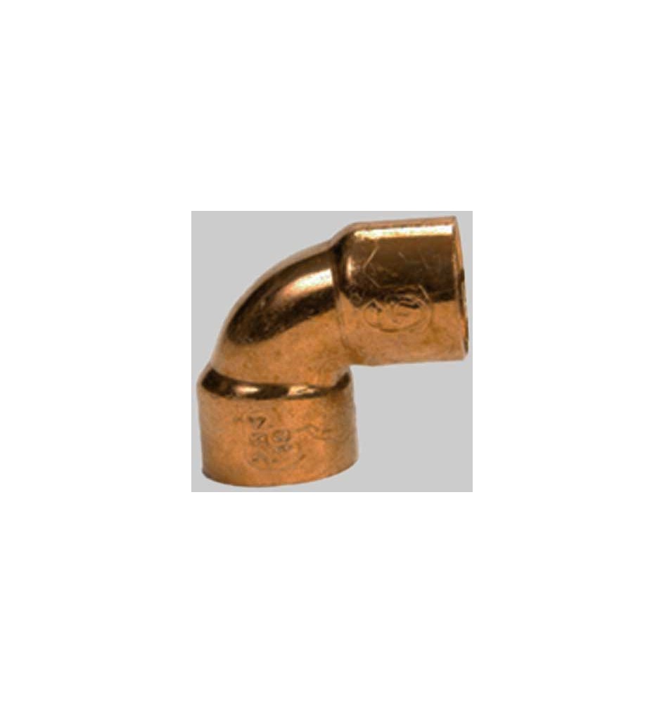 GOMITO RAME 90° A SALDARE F-F PER TUBO GELO - 1"1/8