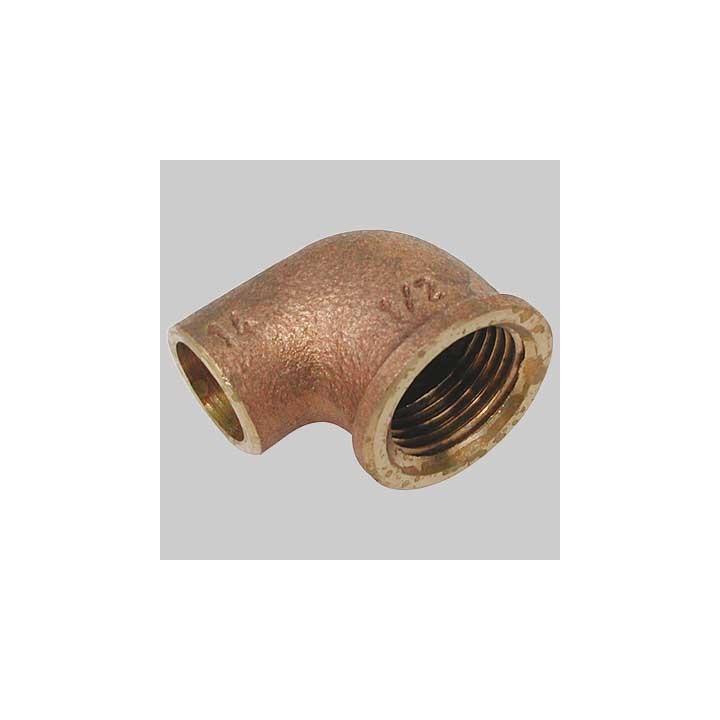 GOMITO BRONZO FILETTATO FEMMINA A SALDARE FEMMINA - 16 x 1/2