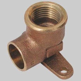 GOMITO BRONZO CON FLANGIA FILETTATO FEMMINA A SALDARE FEMMINA - 16 x 1/2