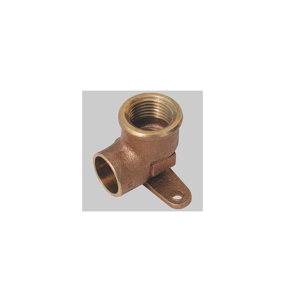 GOMITO BRONZO CON FLANGIA FILETTATO FEMMINA A SALDARE FEMMINA - 16 x 1/2