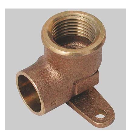 GOMITO BRONZO CON FLANGIA FILETTATO FEMMINA A SALDARE FEMMINA - 16 x 1/2