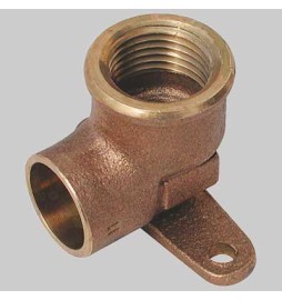 GOMITO BRONZO CON FLANGIA FILETTATO FEMMINA A SALDARE FEMMINA - 18 x 1/2
