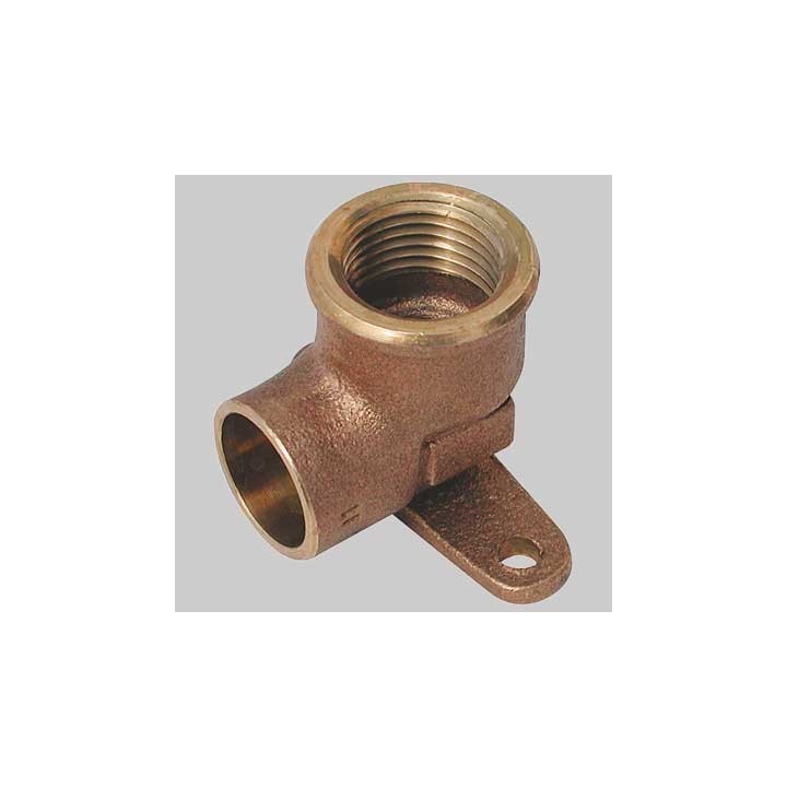 GOMITO BRONZO CON FLANGIA FILETTATO FEMMINA A SALDARE FEMMINA - 18 x 3/4